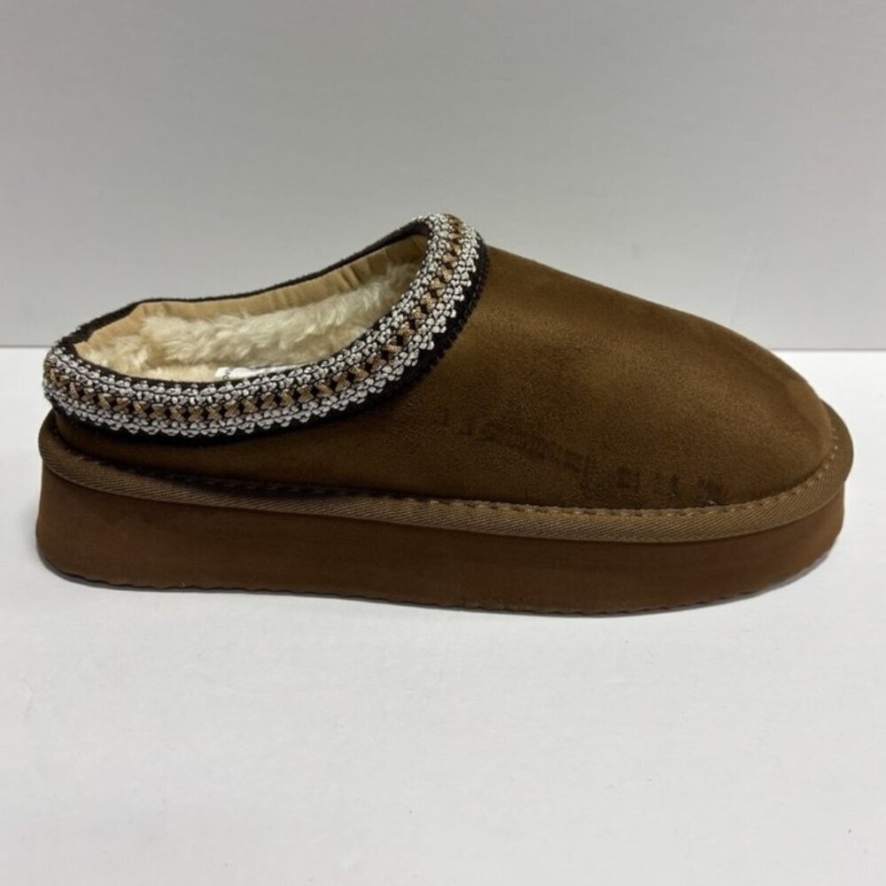 Crown Vintage Women’s Princel, Platform Slippers Brown, Size 8 M